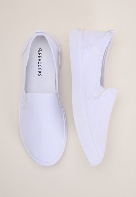 Womens White Skater Canvas Trainers