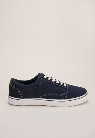 Mens Navy Casual Skater Lace Up Trainer

