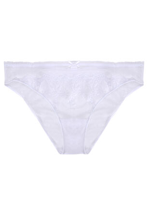 Womens White Embroidered Lace Briefs