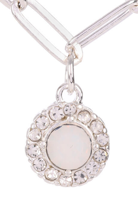Womens Silver Multi Chain Diamante Necklace