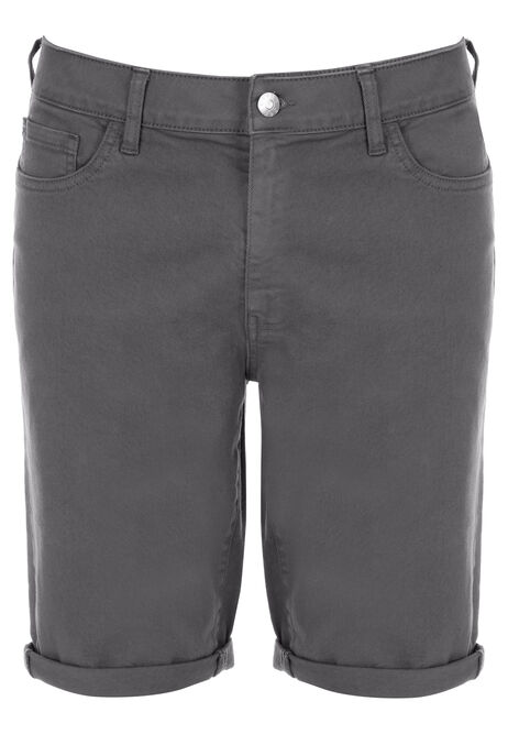 Mens Plain Charcoal Mid Length Shorts