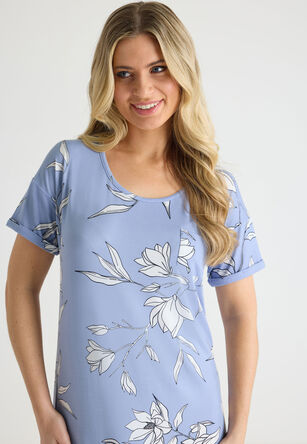 Womens Soft Touch Blue Floral Nightshirt