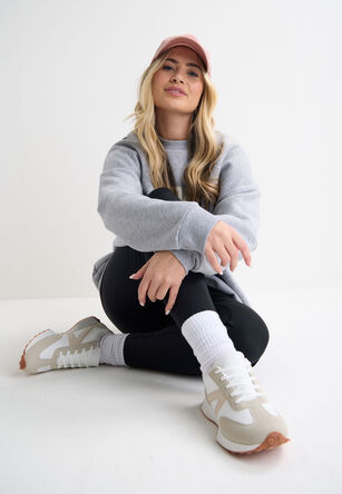 Womens Cream Fashion Retro Runner Trainers