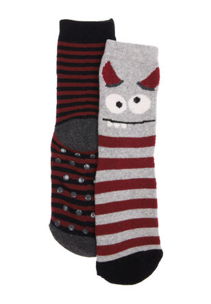 

Boys 2PK Monster Slipper Socks