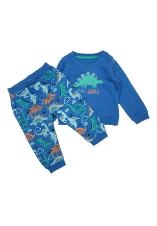 Baby Boys Blue Dino Sweater and Joggers Set
