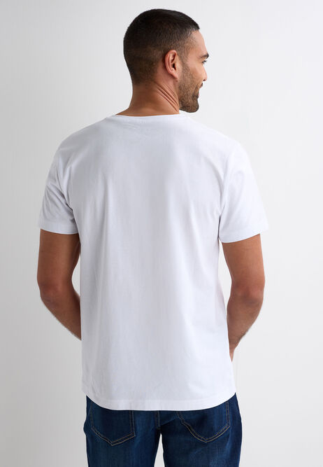 Mens White V-Neck T-Shirt