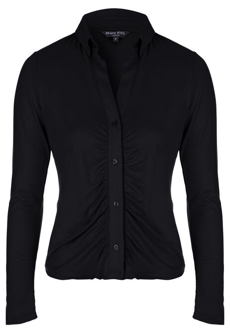 Womens Plain Black Jersey Shirt  