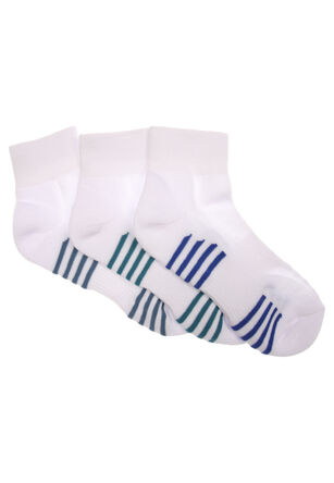 Mens 3pk White Arch Support Socks