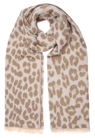 Womens Animal Print Mid Weight Scarf
