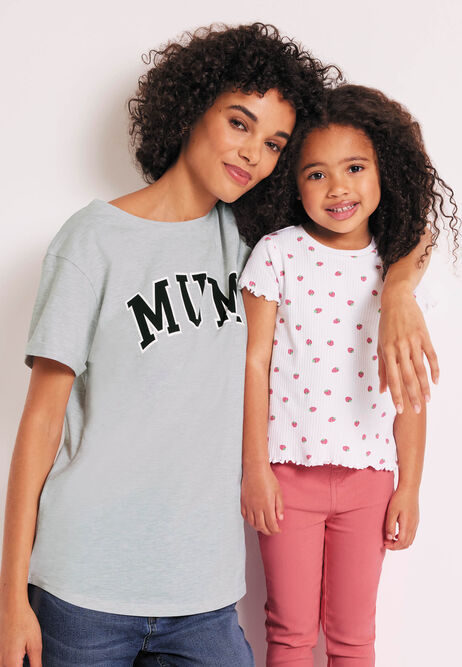 Womens Grey Mum Slogan T-shirt