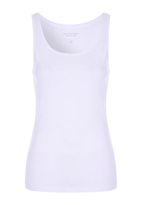 Womens White 100% Pure Cotton Vest