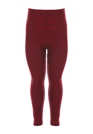 Younger Girls Red Check Ponte Leggings