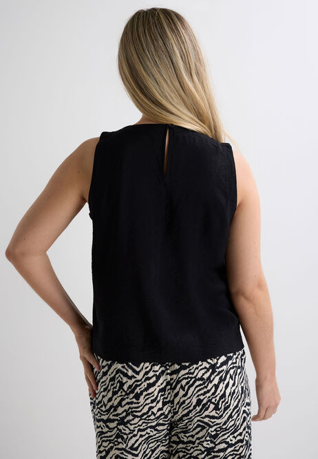 Womens Black Plain Shell Vest Top
