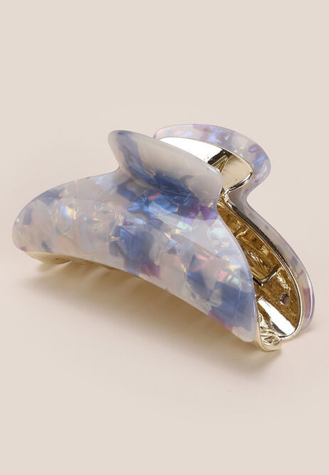 Womens Light Blue Marble Claw Clip