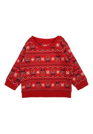 Baby Boy Red Mini Rudolph Fairisle Sweatshirt