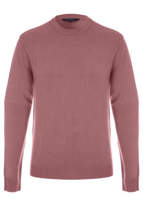 Mens Pink Soft Touch Crew Neck Knit