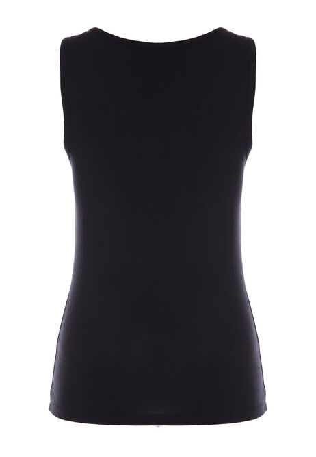 Womens Plain Black Thermal Camisole Top | Peacocks