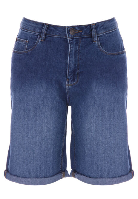 Womens Mid Blue Denim Cycle Shorts