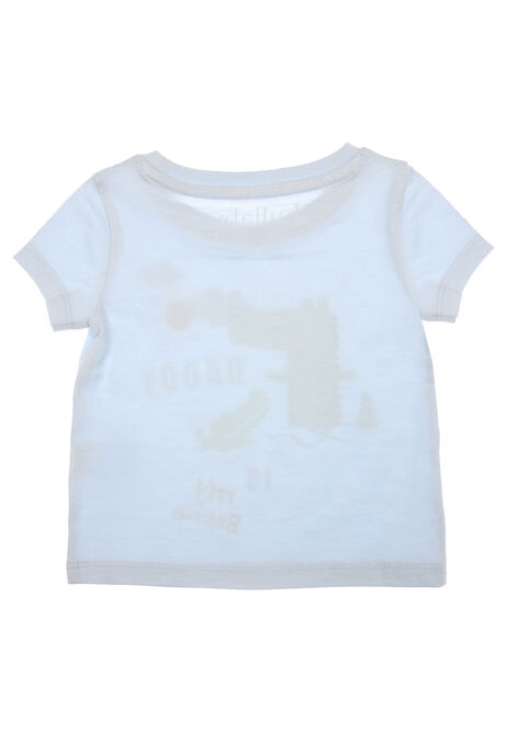 Baby Boy Blue Light Crocodile Slogan T-Shirt
