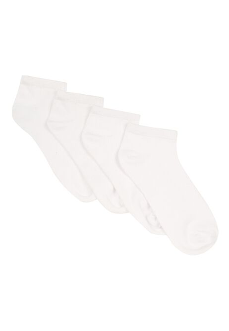 Womens 4pk White Supersoft Trainer Socks