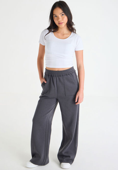 Older Girls White Scoop Neck Crop Top