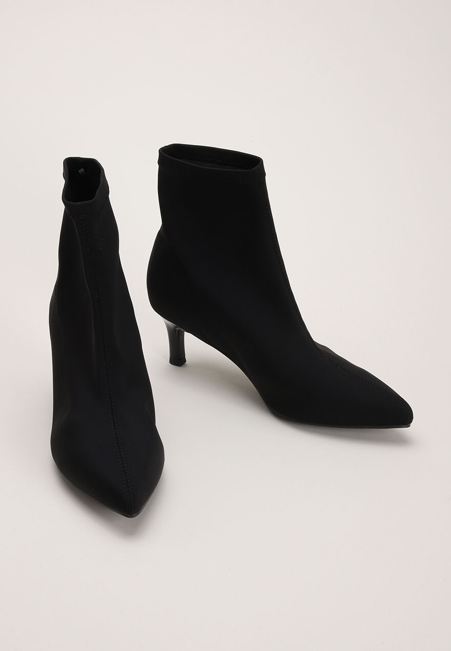 Womens Plain Black Low Sock Boots | Peacocks
