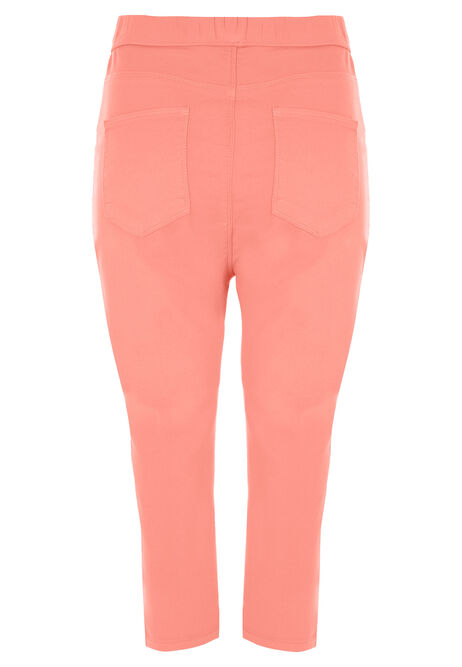Womens Coral Plain Kate Cropped Jeggings