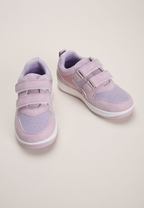 Younger Girls Colour Block Lilac Trainer