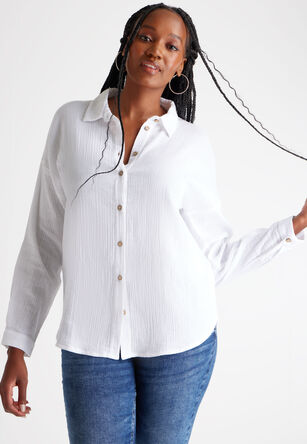 Womens White Cotton Shirt