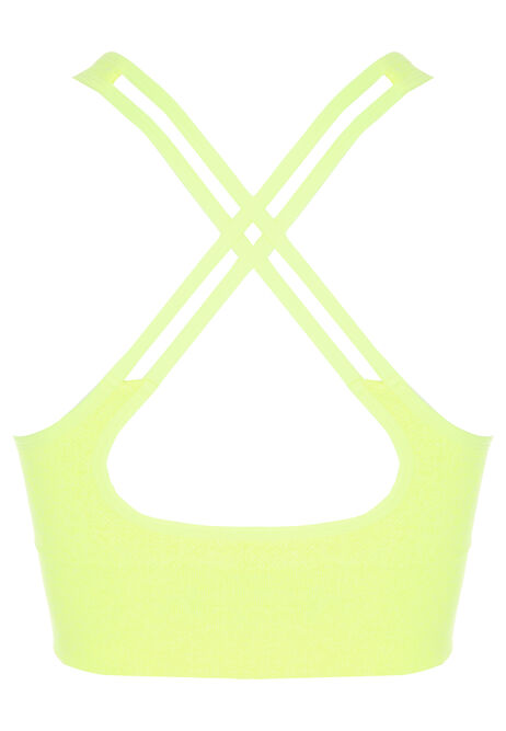Womens Yellow Cross Back Crop Top