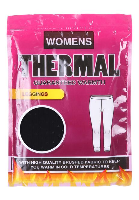 Womens Plain Black Thermal Leggings