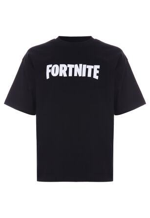 Older Boys Black Cotton Fortnite T-Shirt