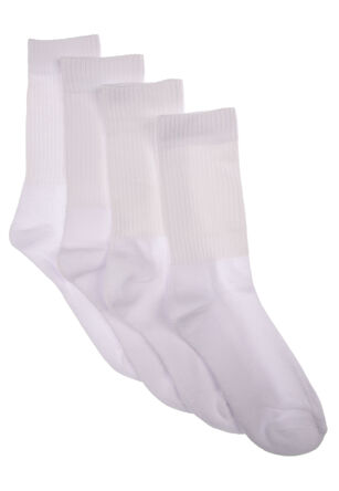 Womens White 4pk Sport Ankle Socks