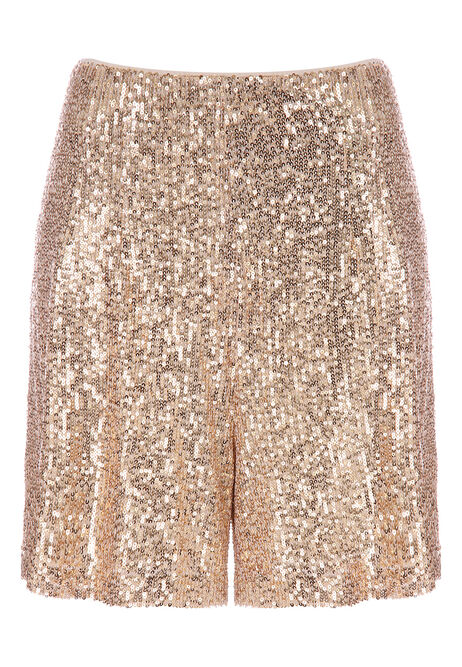 Womens Gold Sequin Shorts
