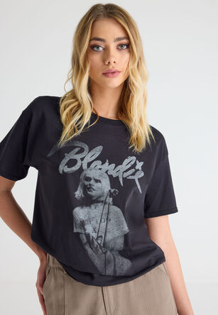 Womens Black Blondie Print Top