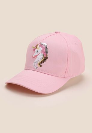 Younger Girls Pink Unicorn Cap