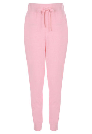 Womens Pink Rib Pyjama Bottoms