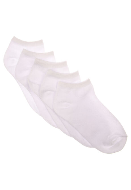 Girls 5pk White Trainer Socks