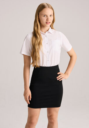 Older Girls Black Ponte Tube School Skirt