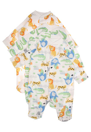Baby Boy 3pk Jungle Print Sleepsuits