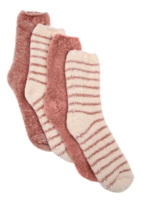 Womens 2pk Dark Pink Velvet Cosy Socks