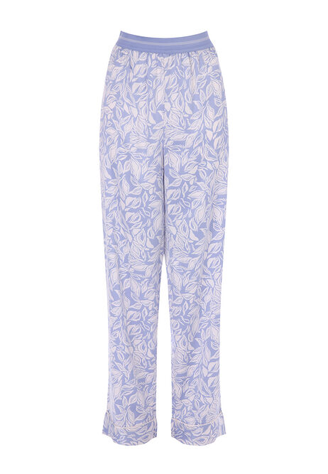 Womens Light Blue Satin Pyjama Bottoms 