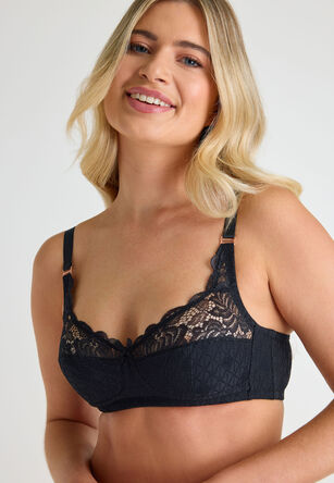 Womens Black Firm Control Bra