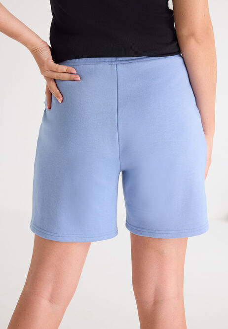 Womens Mid Blue Longline Casual Shorts