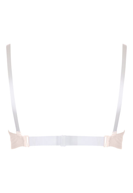 Womens Nude Clear Straps Multiway Bra