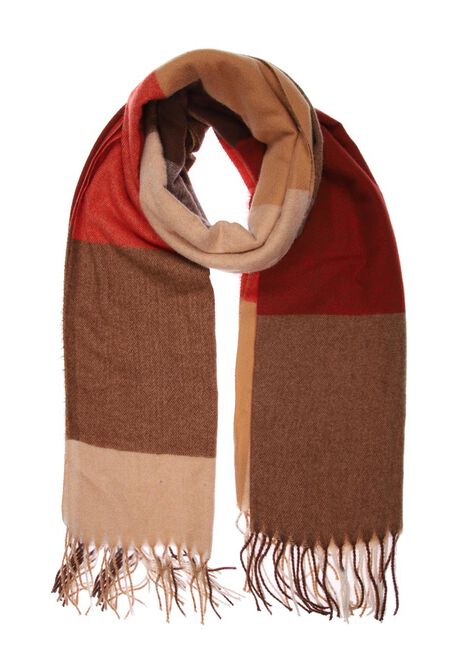 Womens Brown and Dark Red Scarf
