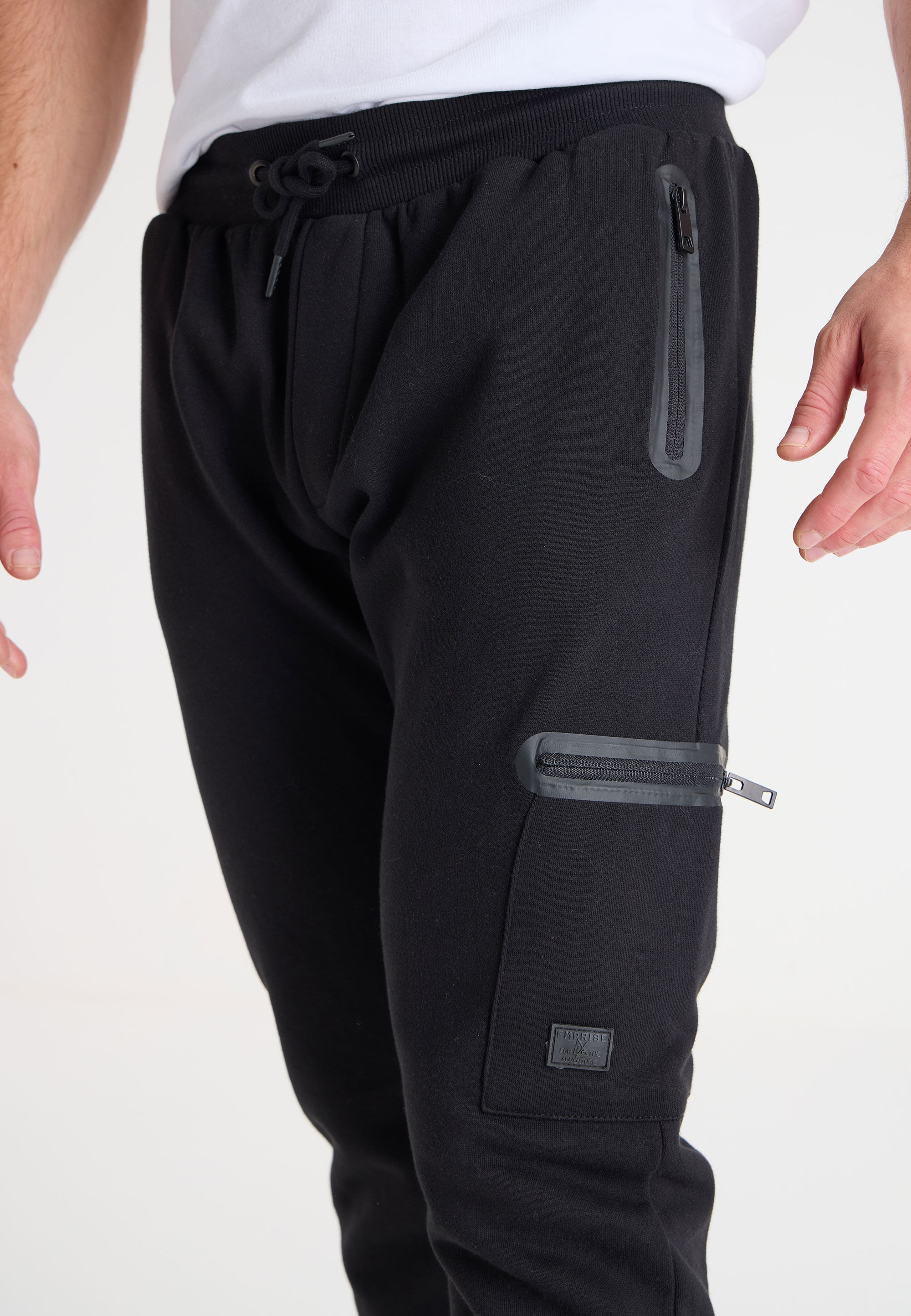 Mens plain black joggers online