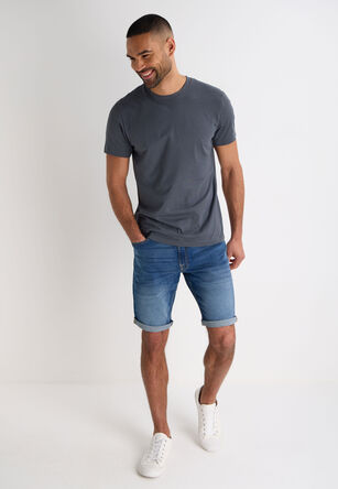 Mens Charcoal Crew Neck T-Shirt
