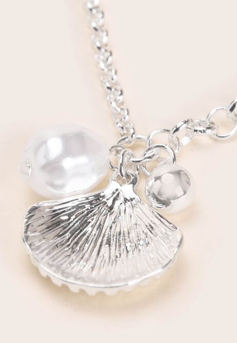 Womens Silver Shell Necklace