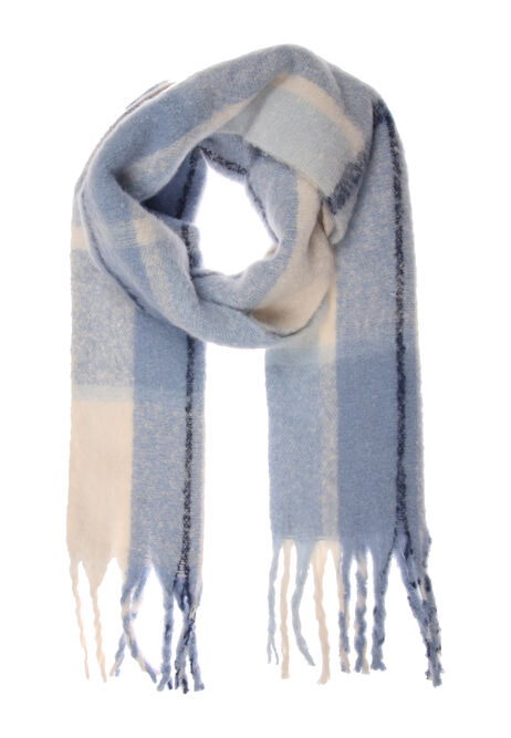 Womens Blue & White Heavy Weight Scarf | Peacocks